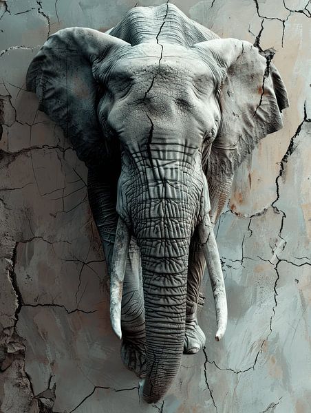 euwenoud Memory: Elephant between cracks by Eva Lee