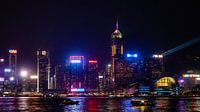 Die Skyline von Hongkong bei Nacht von Stijn Cleynhens Miniaturansicht