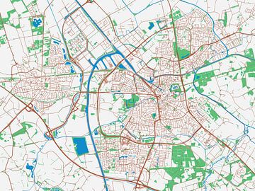 Kaart van Almelo in de stijl Urban Ivory van Map Art Studio