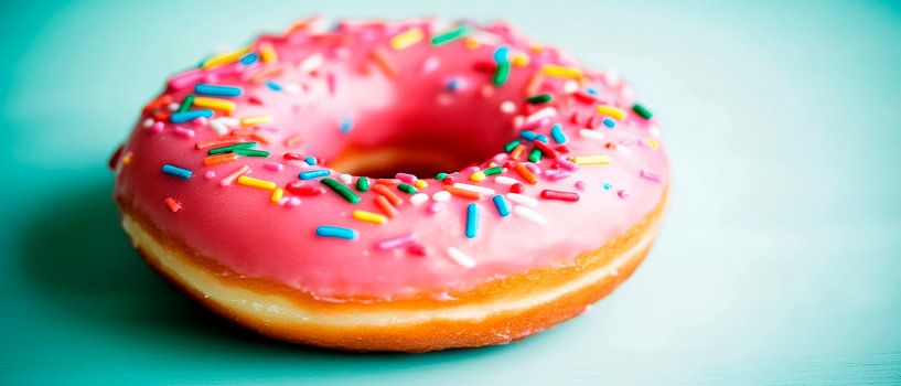 Colourful donut with sprinkles - sweet temptation by Poster Art Shop