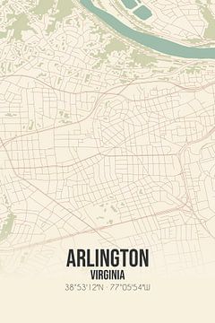 Carte ancienne d'Arlington (Virginie), États-Unis. sur Rezona