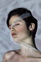 Woman with white ribbon