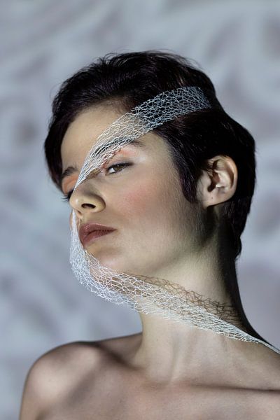 Woman with white ribbon by Iris Kelly Kuntkes