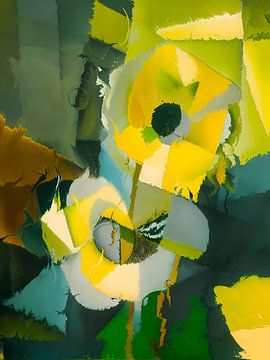 Gelbe Blumen van J D - Digital Art