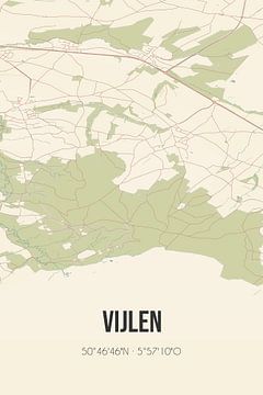 Vintage map of Vijlen (Limburg) by Rezona