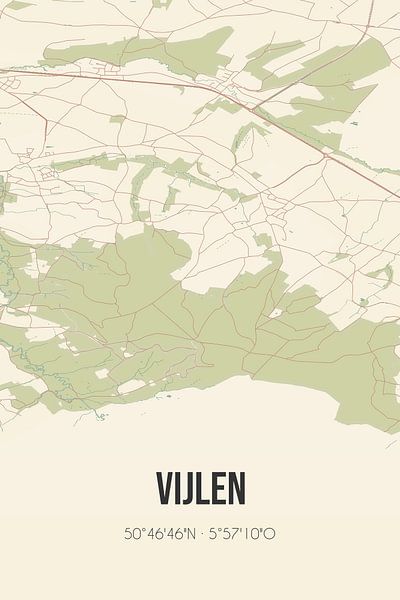 Vintage map of Vijlen (Limburg) by Prints of Place