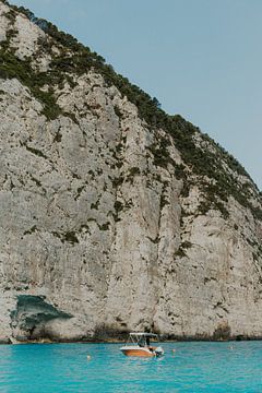 Impressive limestone cliff and turquoise sea - Zakynthos, Greece by Dixy Kracht