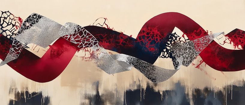 Gekleurde golven en gestructureerde patronen van Poster Art Shop