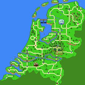 Kaart van Nederland in Mario stijl van Armin Palavra