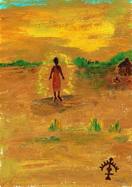 Schamanin mit Schutzsymbol von Sandra Steinke