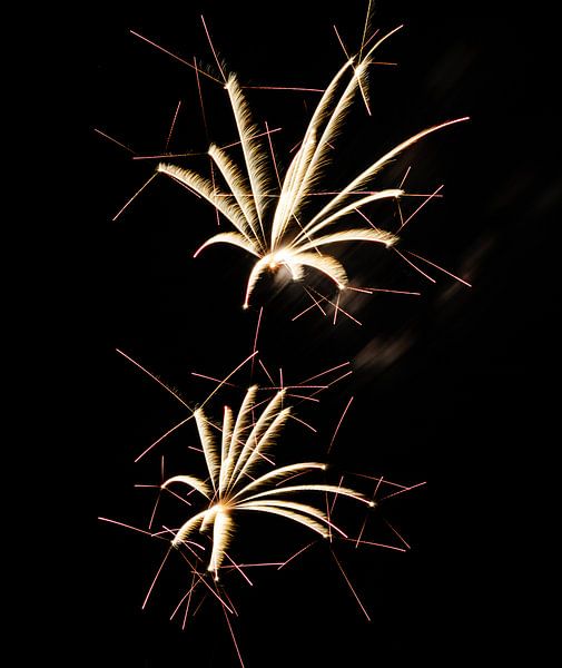 Abstract image of fireworks in the night sky by ManfredFotos