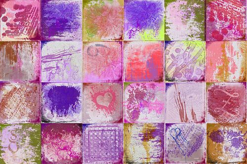 Collage met rood en paars