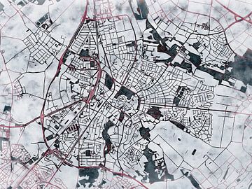 Kaart van Sittard in de stijl 'White Winter' van Maporia