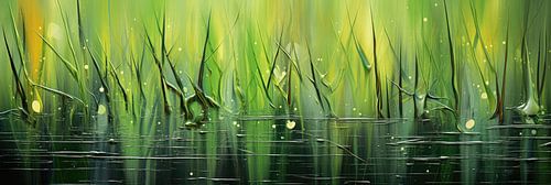 Fond abstrait d'herbe surréaliste
