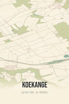 Vintage landkaart van Koekange (Drenthe) van MijnStadsPoster