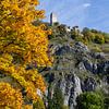 Idyllischer Blick auf die Burg Randeck in Markt Essing im Herbst von Reiner Conrad