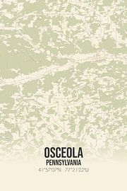Vieille carte d'Osceola (Pennsylvanie), USA. sur Affiches de lieux