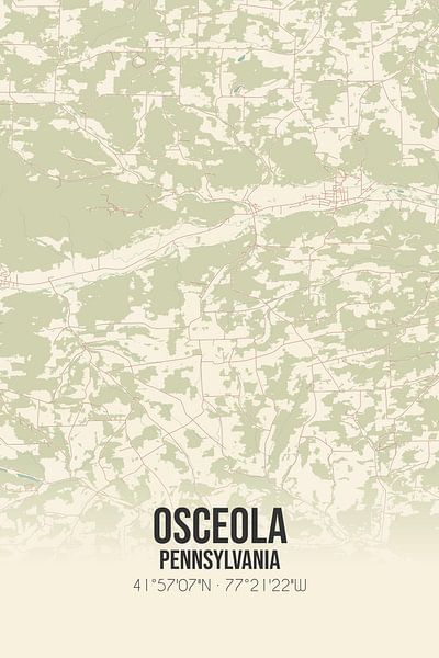 Vintage map of Osceola (Pennsylvania), USA. by Prints of Place