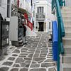 Ruelles blanches de Mykonos sur Robert Styppa