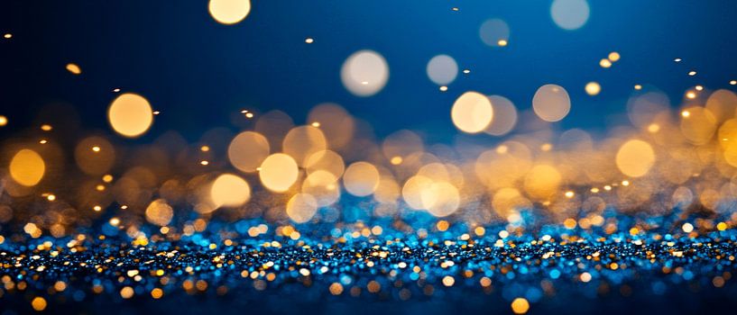 Sparkling glitter on a blue surface by Poster Art Shop