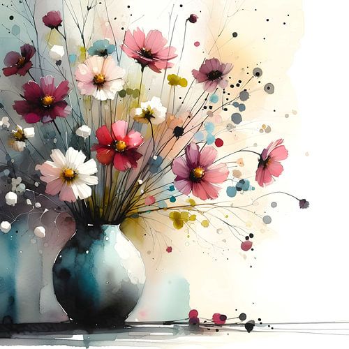 Vase avec fleurs d'été