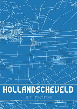 Blaupause | Karte | Hollandscheveld (Drenthe) von Rezona