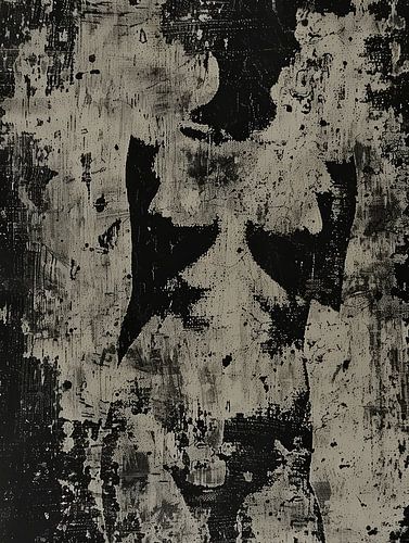 Weiblicher Akt, figuratives abstraktes Porträt