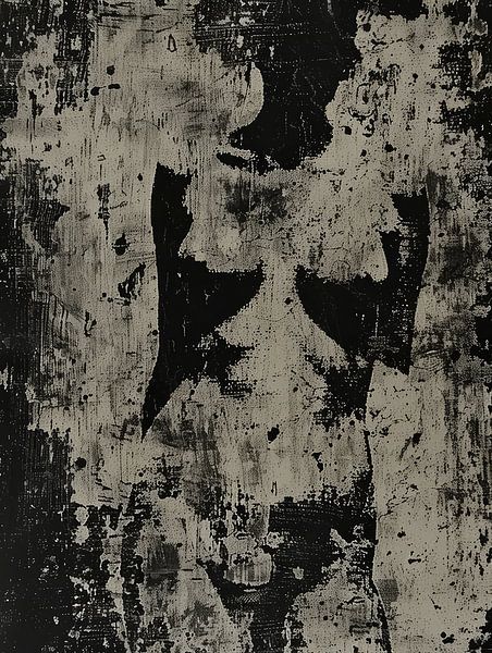 Weiblicher Akt, figuratives abstraktes Porträt von Studio Allee