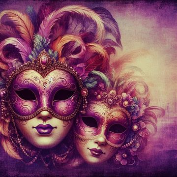 Venetiaanse maskers van Nicolette Vermeulen