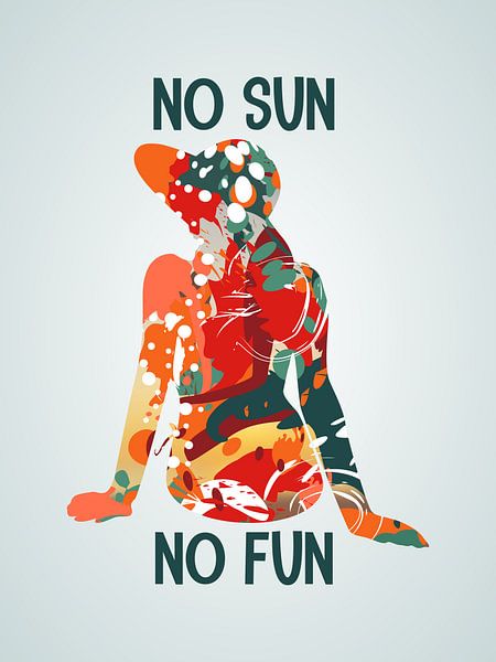 No Sun No Fun Abstrakte Frau von Golden Haze Studio