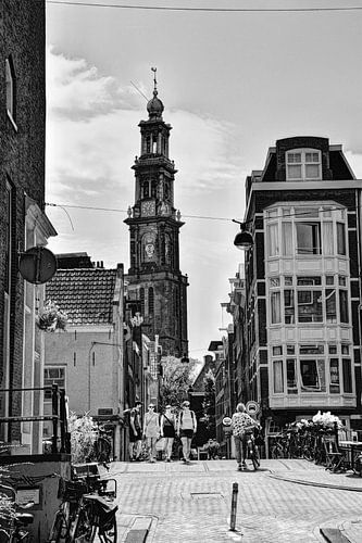 Westerkerk Jordaan Amsterdam Nederland Zwart-Wit