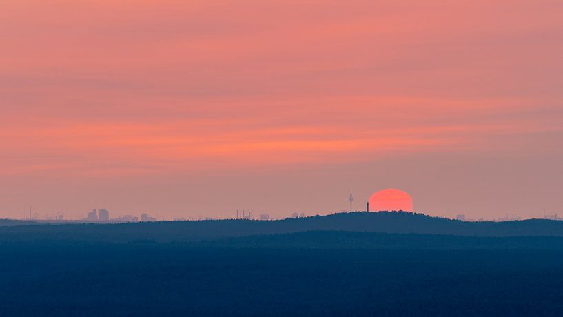 Skyline of Berlin behind Brandenburg Forest from a distance by Robert Ruidl