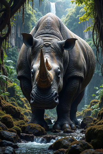 Fantasy Wall Art: RHAVENOR - A Rhinoceros in the Dense Jungle