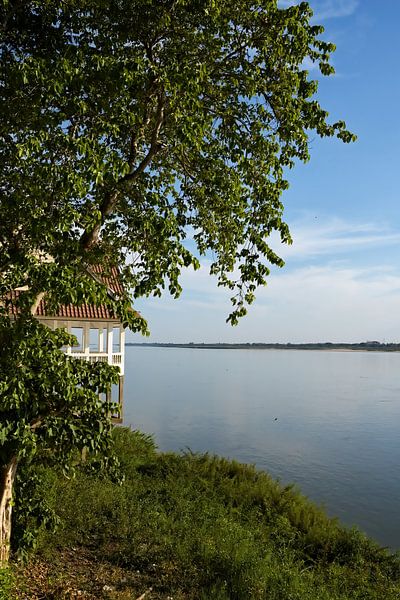 Serenity on the banks of the Laotian Mekong by Frank Photos