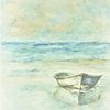 Bootje op het strand ( aquarel ) van Ineke de Rijk