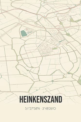Vintage landkaart van Heinkenszand (Zeeland)