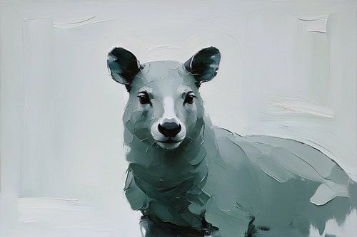 Abstract dierenportret in grijstinten