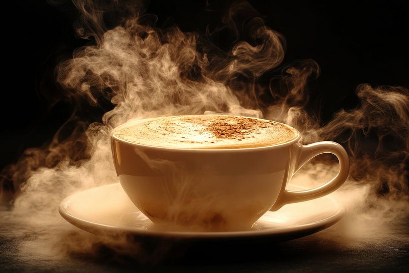 hot cup of coffee or cappuccino by Egon Zitter