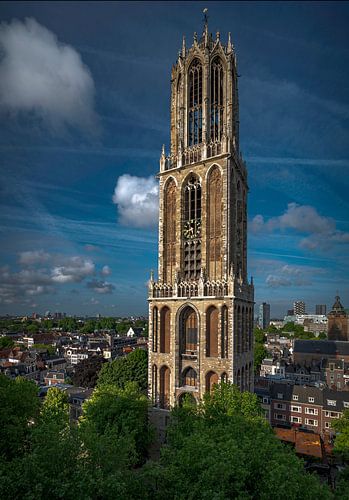 La tour de la cathédrale vue de la cathédrale. sur Verliefd op Utrecht