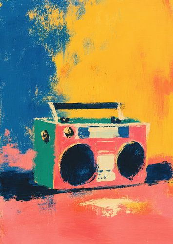 Colourful boombox printout