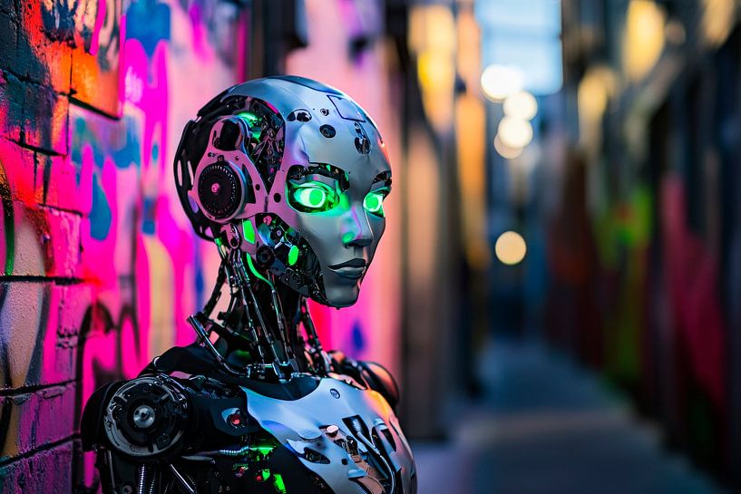 Vue de la ville de Cyberpunk par Poster Art Shop