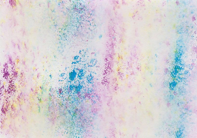 Aquarel geschilderd met waterverf in blauw, violet en geel van Heike Rau