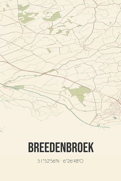 Alte Landkarte von Breedenbroek (Gelderland) von Ortsdrucke