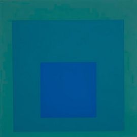 Josef Albers - Hommage an das Quadrat, blau, grün, hohe Auflösung von Vivanne