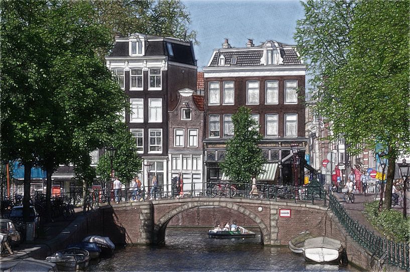 Photo d'un croquis d'Amsterdam par Mike Bing