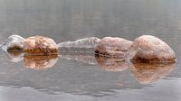 Felsbrocken im flachen Wasser
