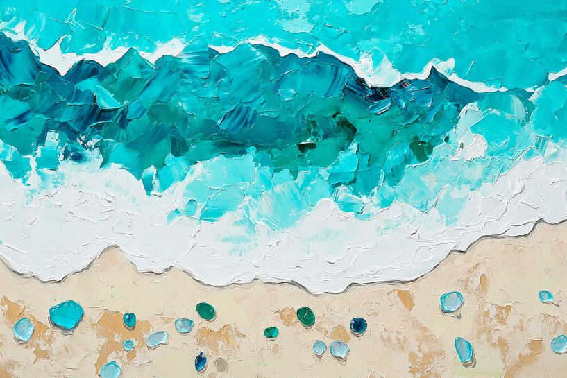 Strandblick mit sanften Wellen von Poster Art Shop
