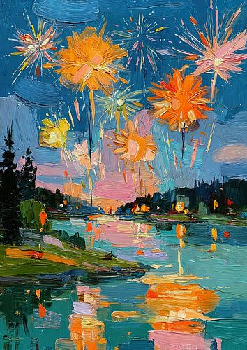 Light reflections over the tranquil lake