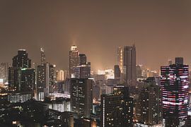 Skyline of Bangkok at night by Bart van Lier