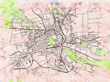 Kaart van Gotha in de stijl 'Soothing Spring' van Maporia